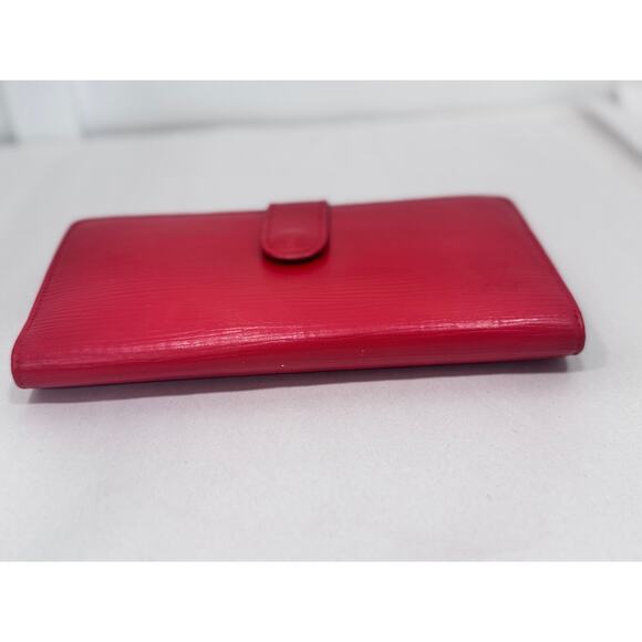 Louis Vuitton Red Epi French Purse Kiss Lock RARE Long Wallet – With COA - Picture 10 of 11